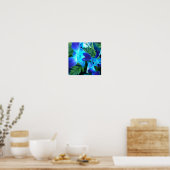 affiche de fleurs bleues de la nature (Cuisine)