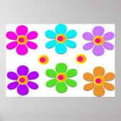 Affiche de fleurs colorées lumineuses (Devant)