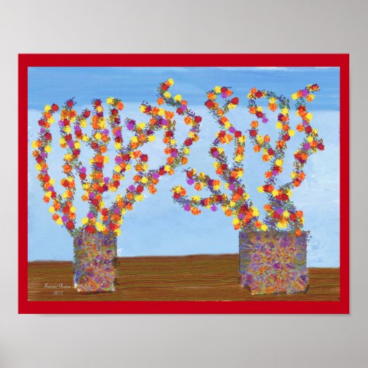 Affiche de fleurs de couleur arc-en-ciel (Devant)