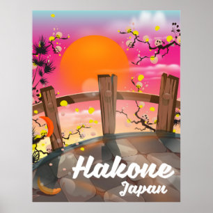 Affiche de fleurs de Hakone Japon.