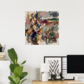 Affiche de fleurs de jardin abstrait (Bureau à domicile)