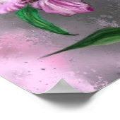 Affiche de fleurs de lys rose violet (Coin)