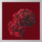 Affiche de fleurs d'œillet rouge (Devant)