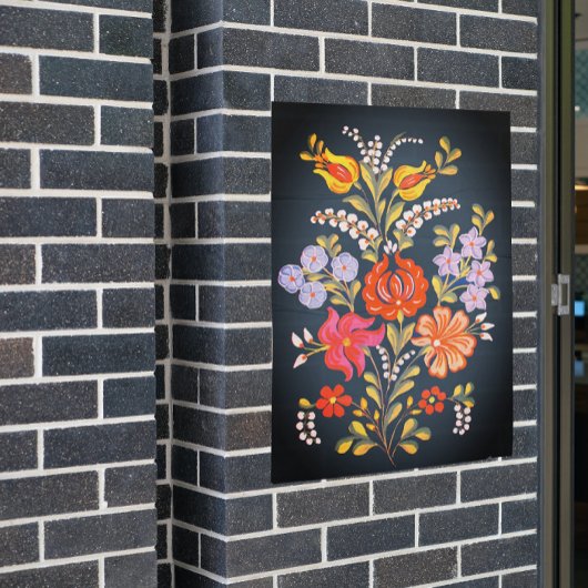 Affiche de fleurs hongroises aux couleurs vives