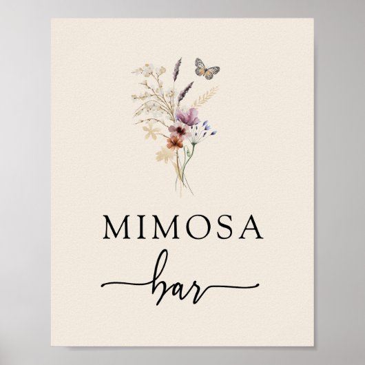 Affiche de fleurs sauvages du bar Mimosa (Devant)