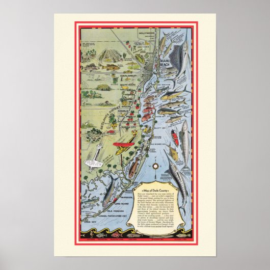 Affiche de Floride Fish 12x18 (Devant)