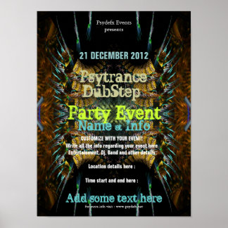 Affiche de flyer de la fête Fractal Blast