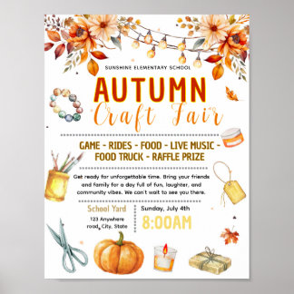 Affiche de foire artisanale d'automne modifiable
