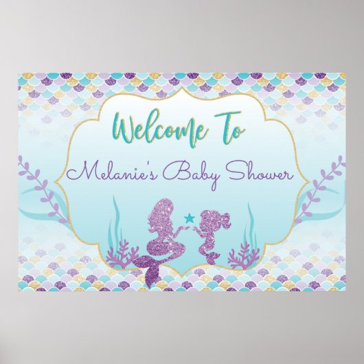 Affiche de fond de bienvenue pour Baby Shower Sirè (Devant)