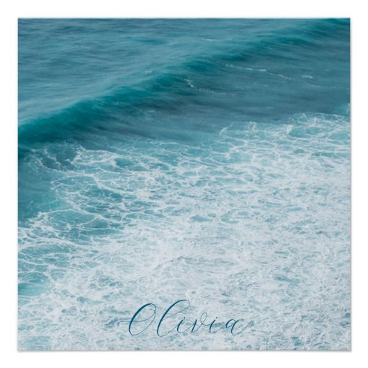 Affiche de fond de couleur océan bleu (Devant)