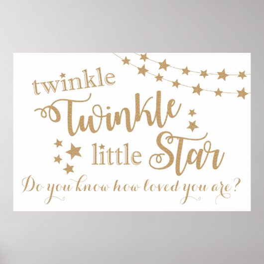 Affiche de fond en or scintillant Twinkle Twinkle  (Devant)