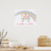 Affiche de fond pour fête d'anniversaire licorne (Cuisine)