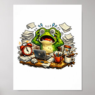 Affiche de fonte de grenouille paniquée par échéan