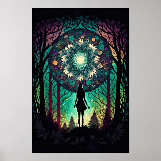 Affiche de forêt mandala psychédélique | Tripant 1 (Devant)
