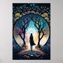 Affiche de forêt mandala psychédélique | Trippy 3