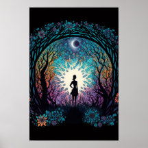Affiche de forêt mandala psychédélique | Trippy 4