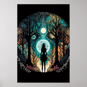 Affiche de forêt mandala psychédélique Trippy 5