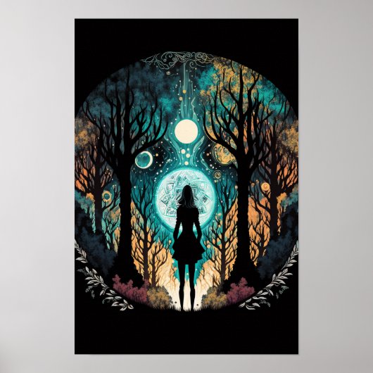 Affiche de forêt mandala psychédélique | Trippy 5 (Devant)