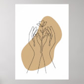 Affiche de forme de ligne abstraite neutre (Devant)