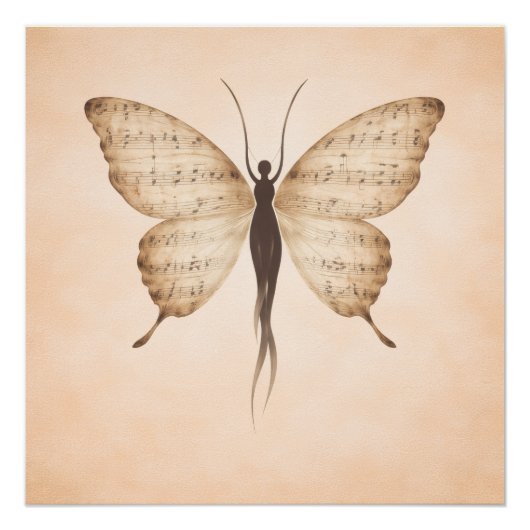 Affiche de forme de papillon poétique (Devant)