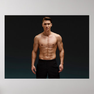 Affiche de forme physique masculine athlétique
