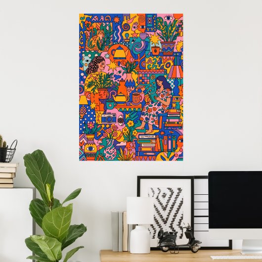 Affiche de formes abstraites en terracotta | Déco (Bureau à domicile)