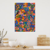 Affiche de formes abstraites en terracotta | Déco (Cuisine)