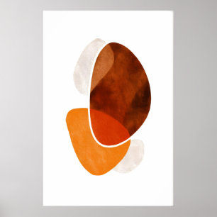 Affiche de formes organiques superposées Art ovale