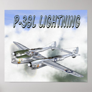 AFFICHE DE FOUDRE DE P-38L