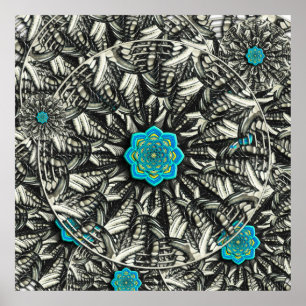 Affiche de fractale de mandala de Lotus