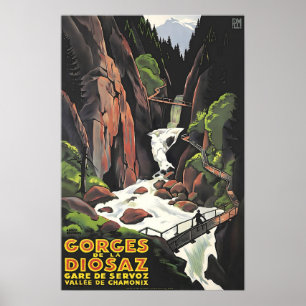 Affiche de France Art français Les Houches Gorges