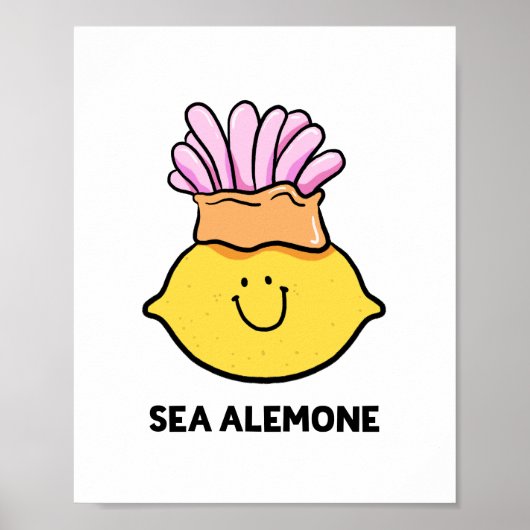 Affiche de fruit de citron A-lemon-e de mer (Devant)