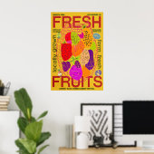 Affiche de fruits frais de la ferme Marché des agr (Bureau à domicile)