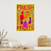 Affiche de fruits frais de la ferme Marché des agr (Cuisine)