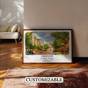 Affiche de Gainesville Floride, Aquarelle, Sur mes