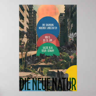 Affiche de galerie d'art tropical urbain allemand
