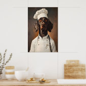 Affiche de German Shorthaired Pointer au chapeau d (Cuisine)