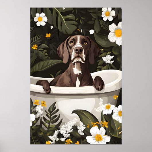 Affiche de German Shorthaired Pointer dans une bai (Devant)