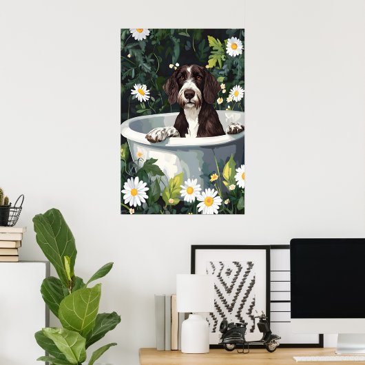 Affiche de German Wirehaired Pointer dans une baig (Bureau à domicile)