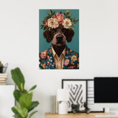 Affiche de German Wirehaired Pointer en costume, A (Bureau à domicile)