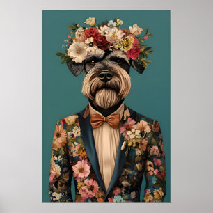 Affiche de Giant Schnauzer en costume, Giant Schna