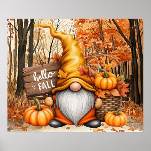 Affiche de gnome d'automne (Devant)