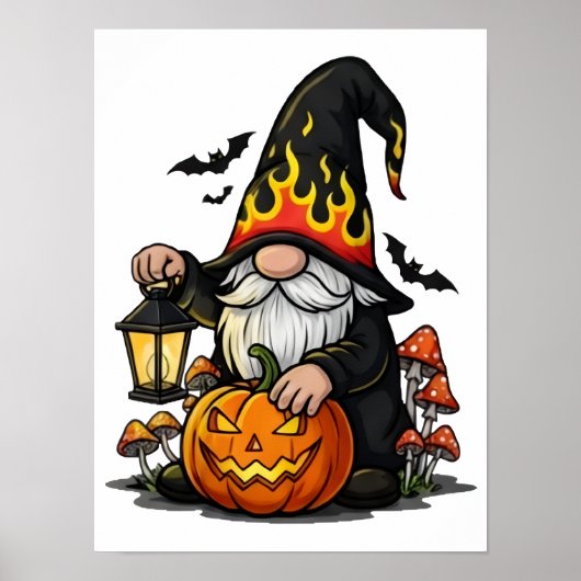 Affiche de gnome d'Halloween (Devant)