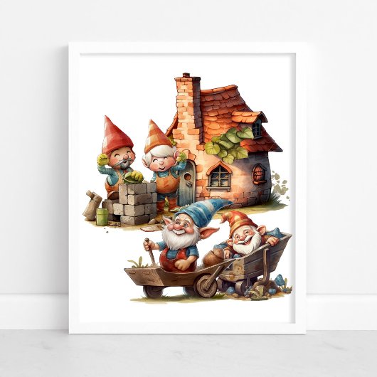 Affiche de gnome mignon 
