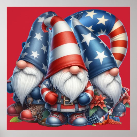 Affiche de gnome patriotique (Devant)