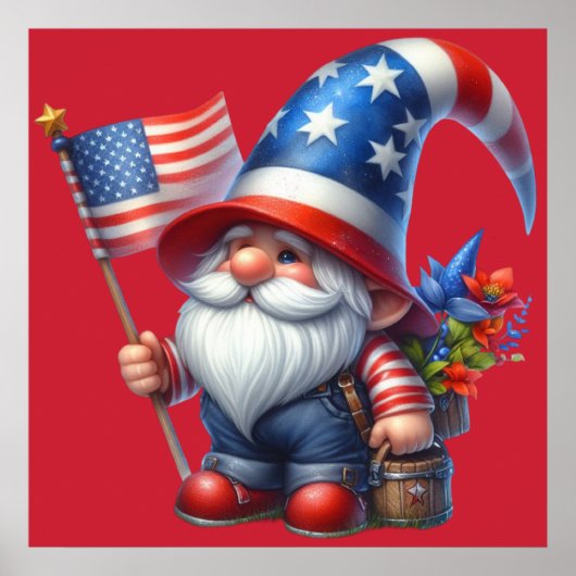 Affiche de gnome patriotique (Devant)