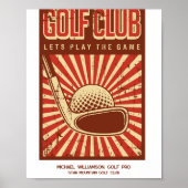 Affiche de golf rétro personnalisée (Devant)