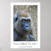 Affiche de gorille amusant ! (Devant)