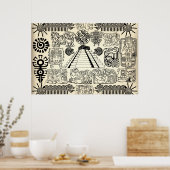 Affiche de grands symboles mayas (Cuisine)