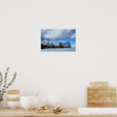 Affiche de grange rouge dans la neige (Cuisine)